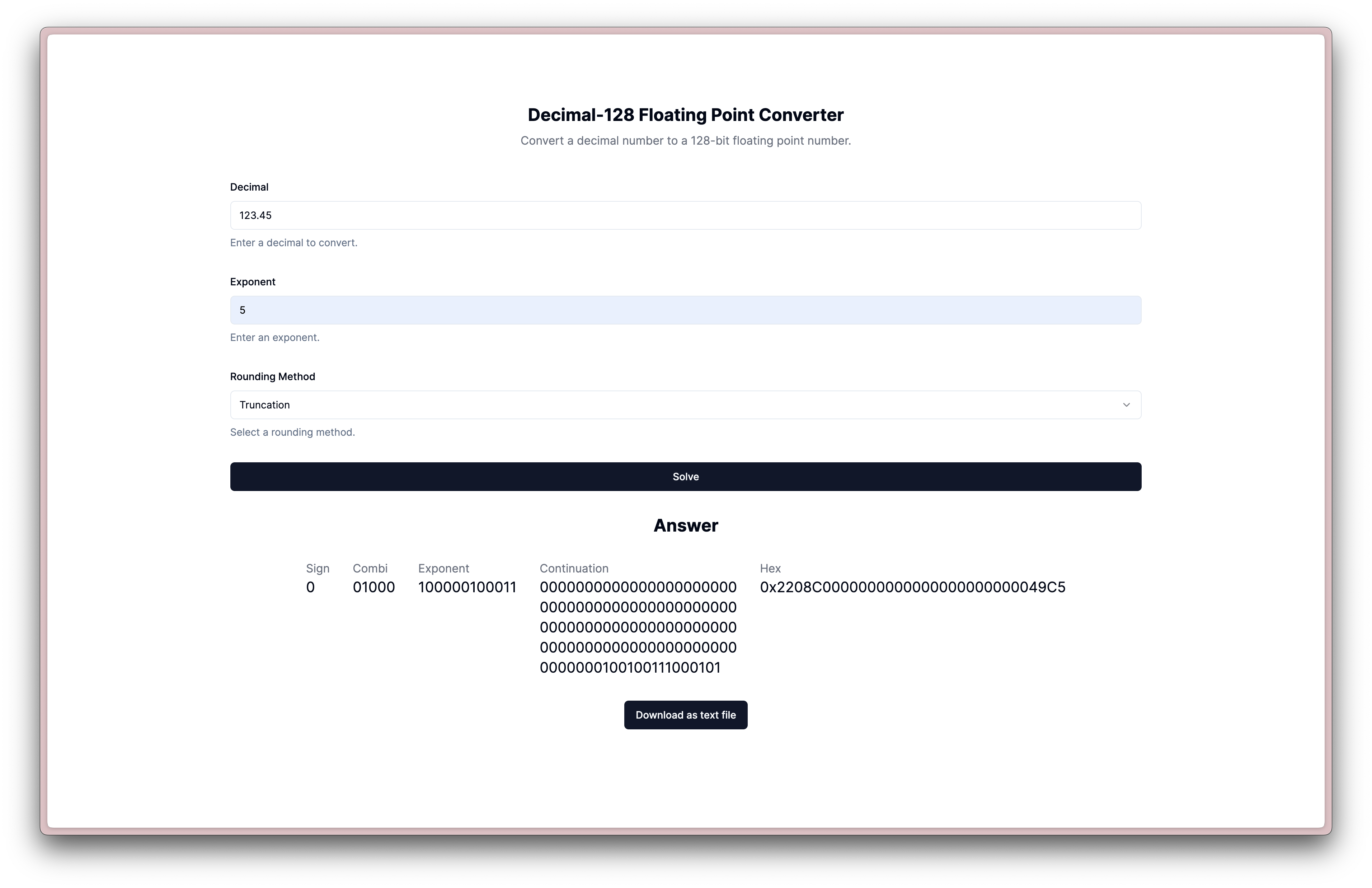 Decimal-128 Floating-Point Converter